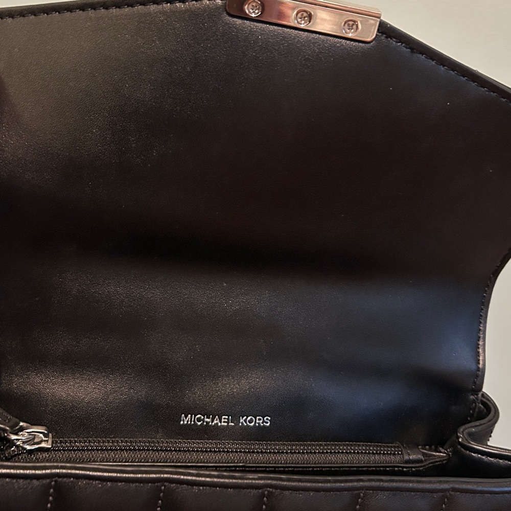 Michael Kors Black Soho Quilted Bag with Silver Chain - Picture 9 of 11
